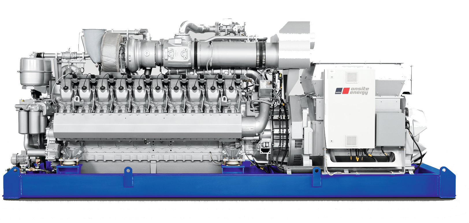 Газовый генератор (ГПУ) с двигателем MTU 1554 кВт в открытая