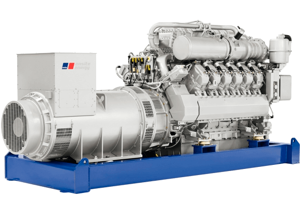 Газовый генератор (ГПУ) с двигателем MTU 1000 кВт в открытая
